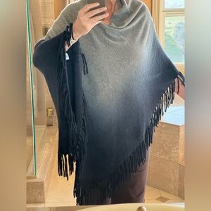 Johnny Was Cashmere Poncho Gray Ombré